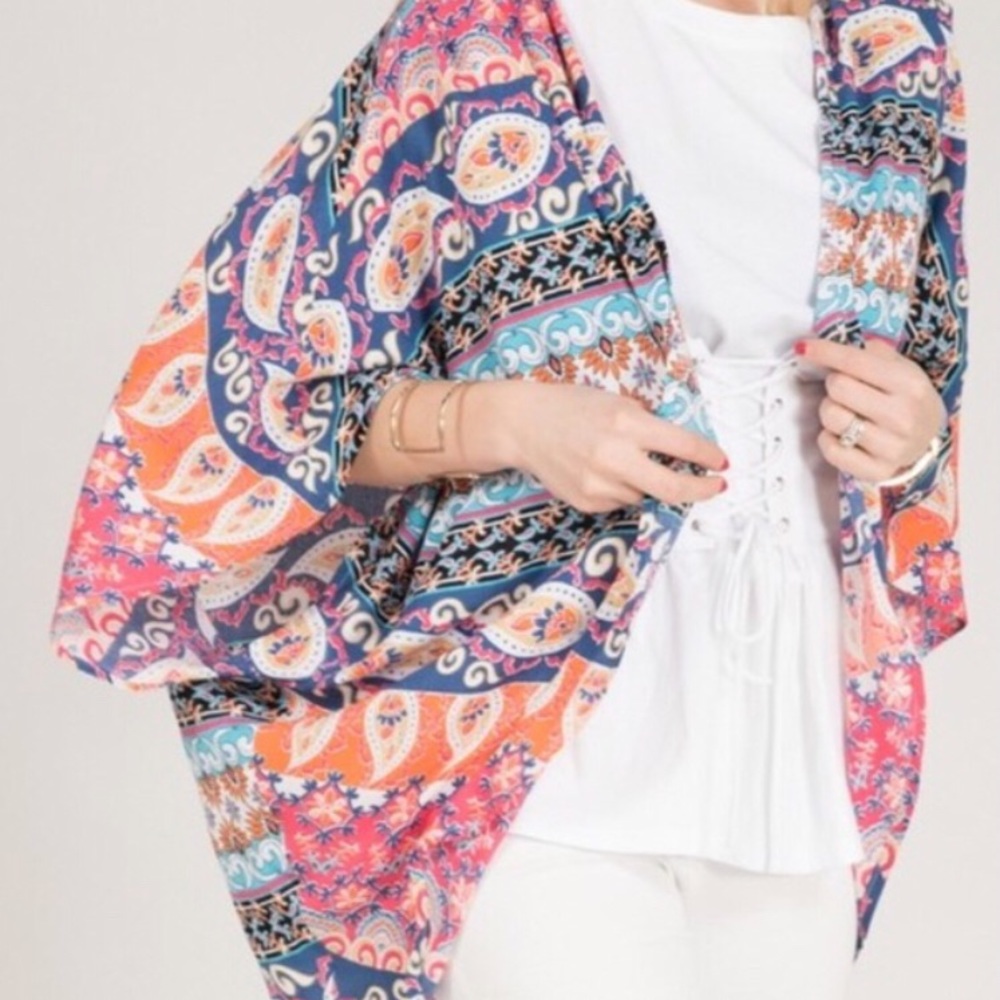 🎉HP BOHO style kimono festival shrug beach cover - Picture 4 of 8